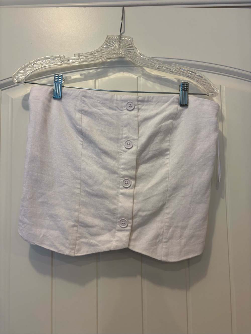Abercrombie Women’s Button-Front strapless linen top